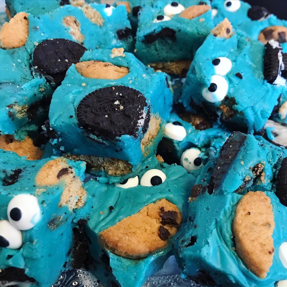 Slow Cooker Cookie Monster Fudge