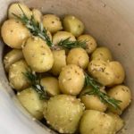 Slow cooker garlic and herb cocktail potatoes