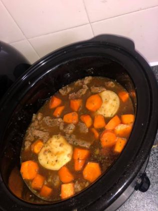 Beef Stew/ Casserole with mash in a giant Yorkshire pudding - acoking