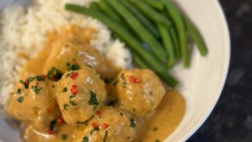 Thai Chicken Meatballs in a Peanut Sauce