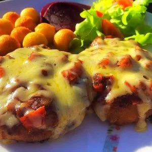 Chicken Schnitty with BBQ Bacon & Cheese