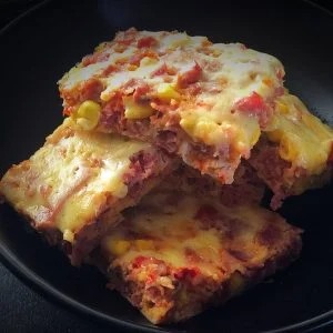Corn Beef Fritter Squares