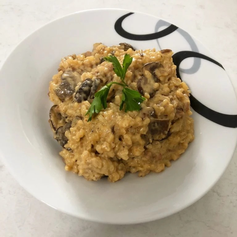 Mushroom & Bacon Risotto Slow Cooker
