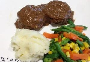 Beef Rissoles in Gravy