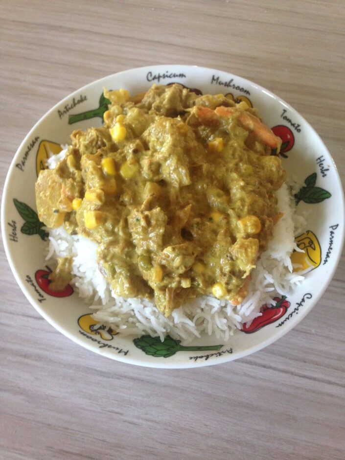 Creamy beef and potato curry
