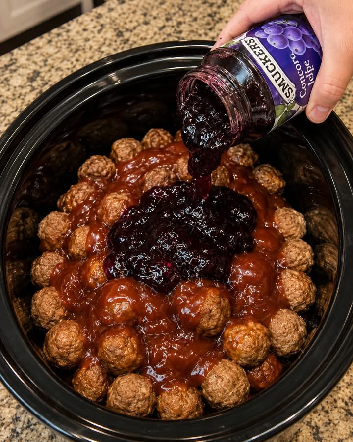 Grape Jelly BBQ Meatballs